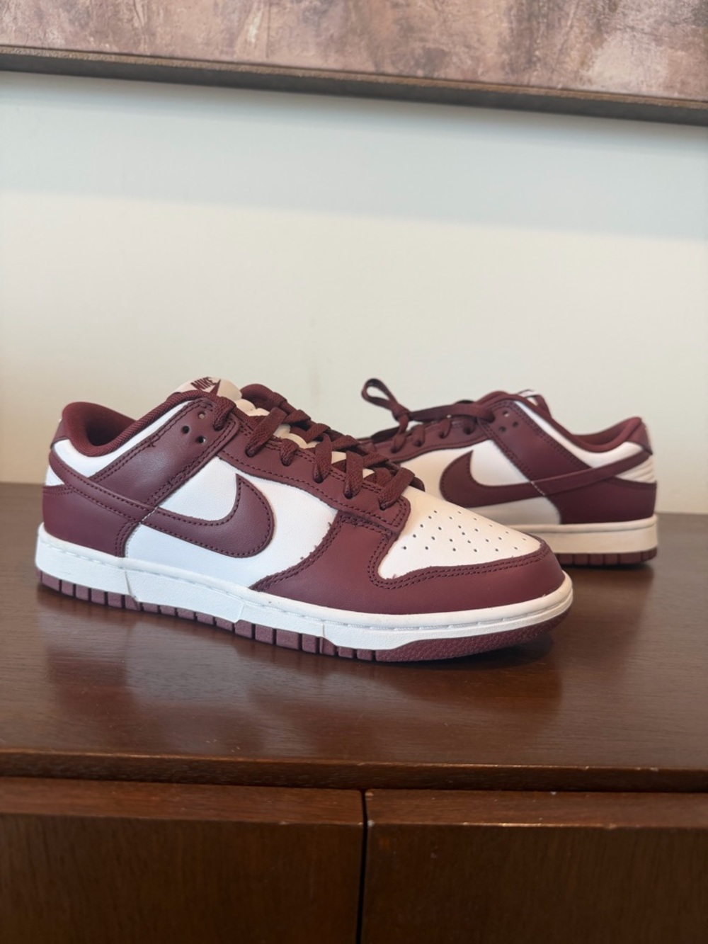 Nike Dunk Low DV0833-115 Redwood Maroon White Leather Low Top Sneaker 2024